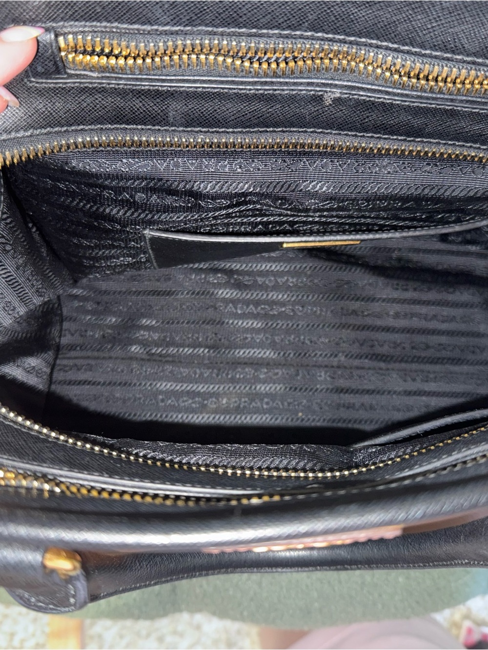 Prada Brown Saffiano Medium Galleria Double Zip Tote - Picture 7 of 8
